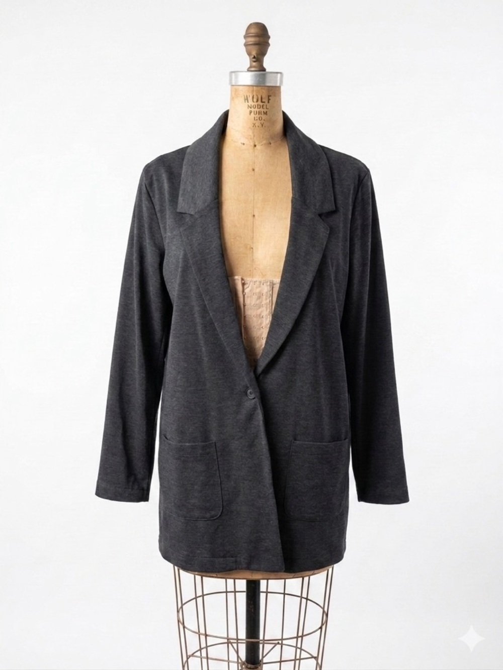 Garnet Hill Relaxed Single-Button Lined Blazer Tencel Wool Sz 14 Office Business
